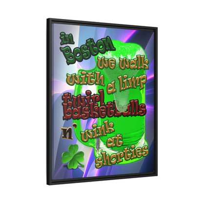 celtics logo - framed canvas art (grey-pink wave)