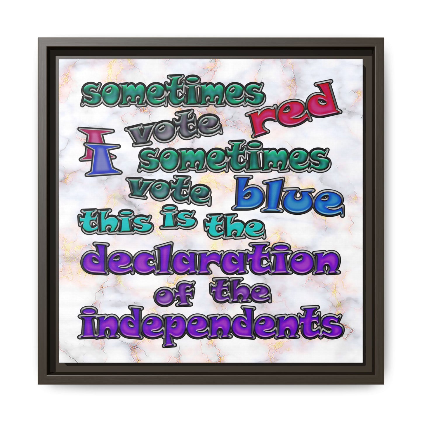 declaration of the independents - framed canvas art (white marble)