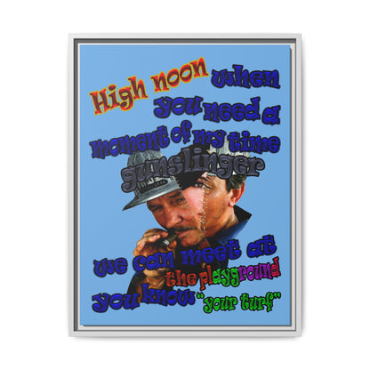 high noon - framed canvas art (light blue)
