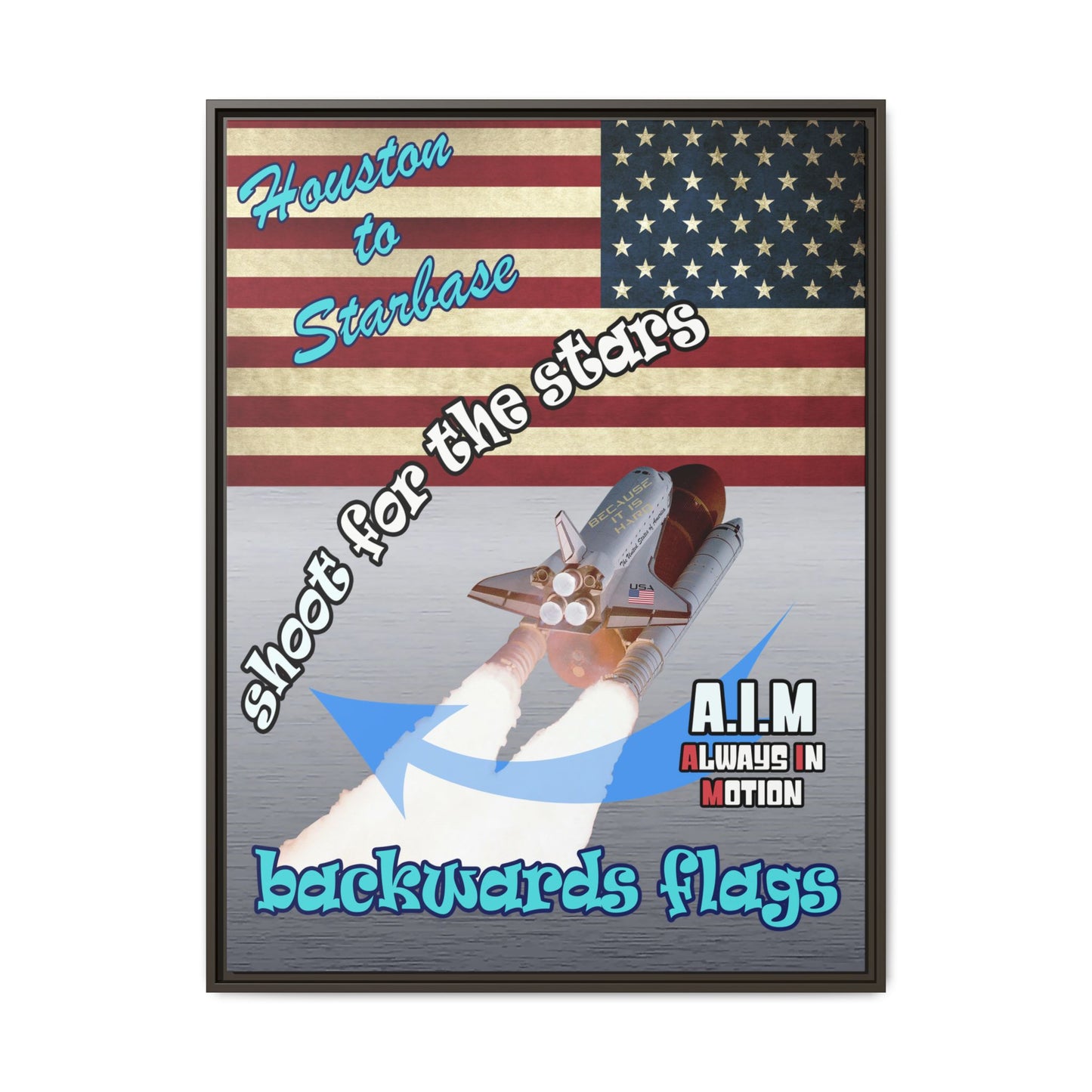 shoot for the stars - framed canvas art (brushed nickel)