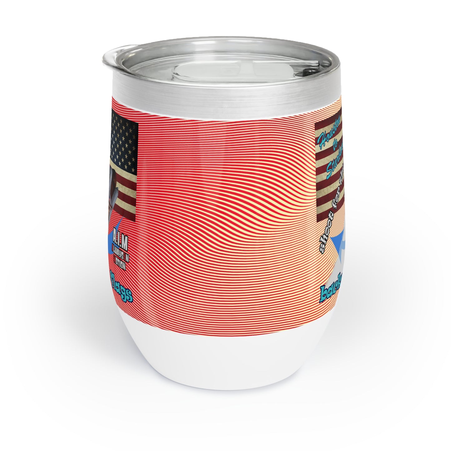 shoot for the stars - Chill Wine Tumbler (yellow-orange wave)