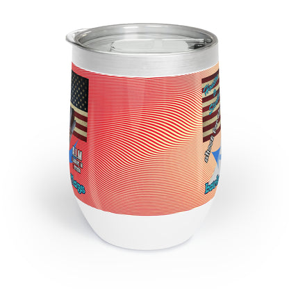 shoot for the stars - Chill Wine Tumbler (yellow-orange wave)