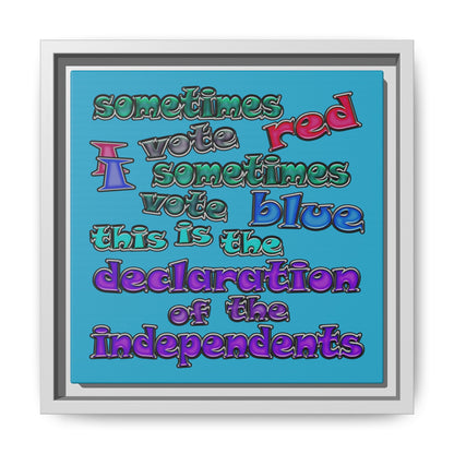 declaration of the independents - framed canvas art (turquoise)