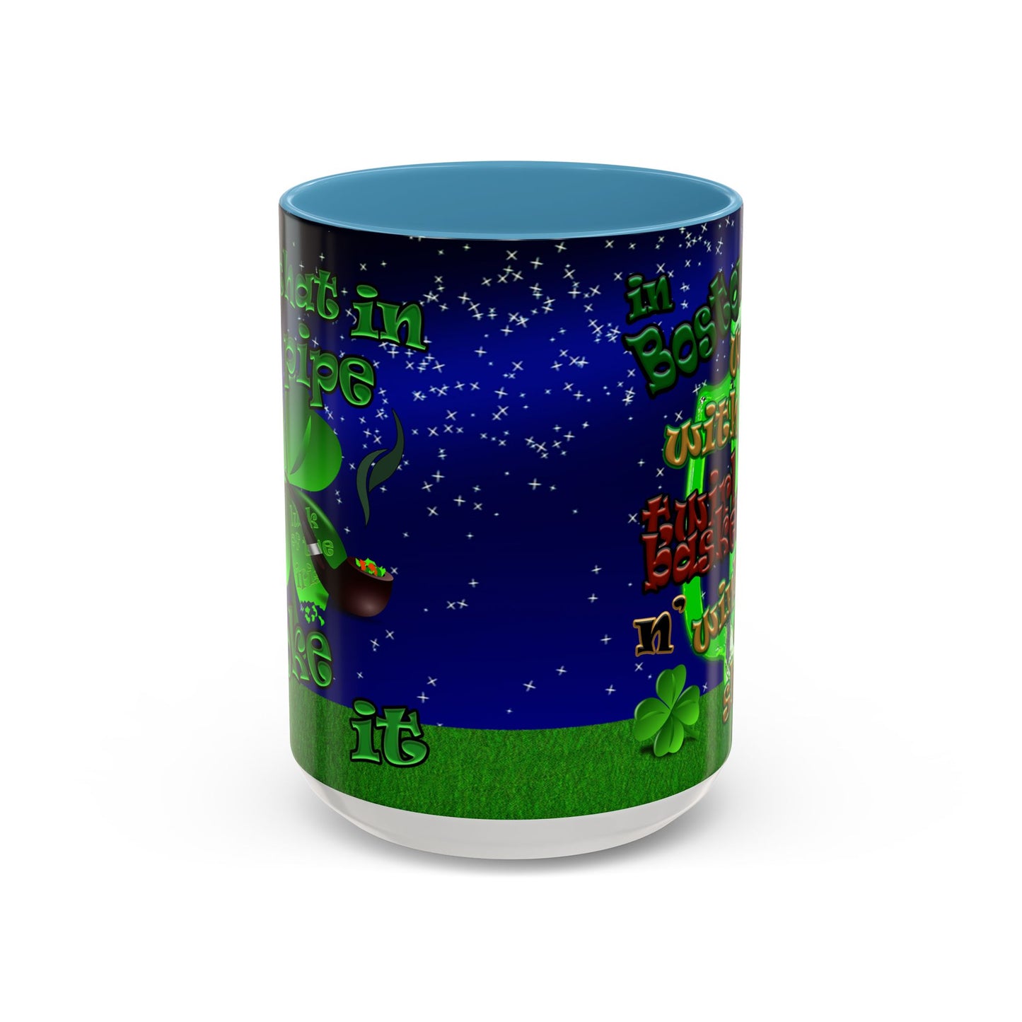 celtics logo - Accent Mug ('snoops' background)