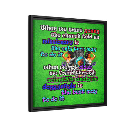 doggystyle - framed canvas art (green turf)