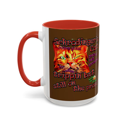 schrodinger's cat - Accent Mug (brown)