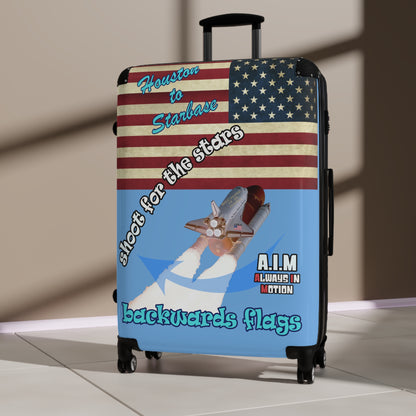 shoot for the stars - Suitcase (light blue)