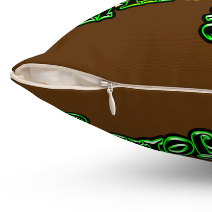 og - Spun Polyester Square Pillow - (brown)