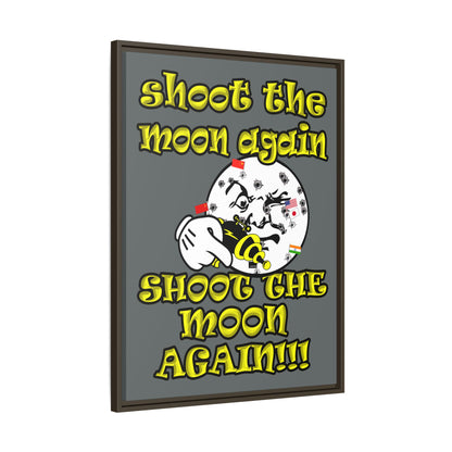 shoot the moon again - framed canvas art (dark grey)