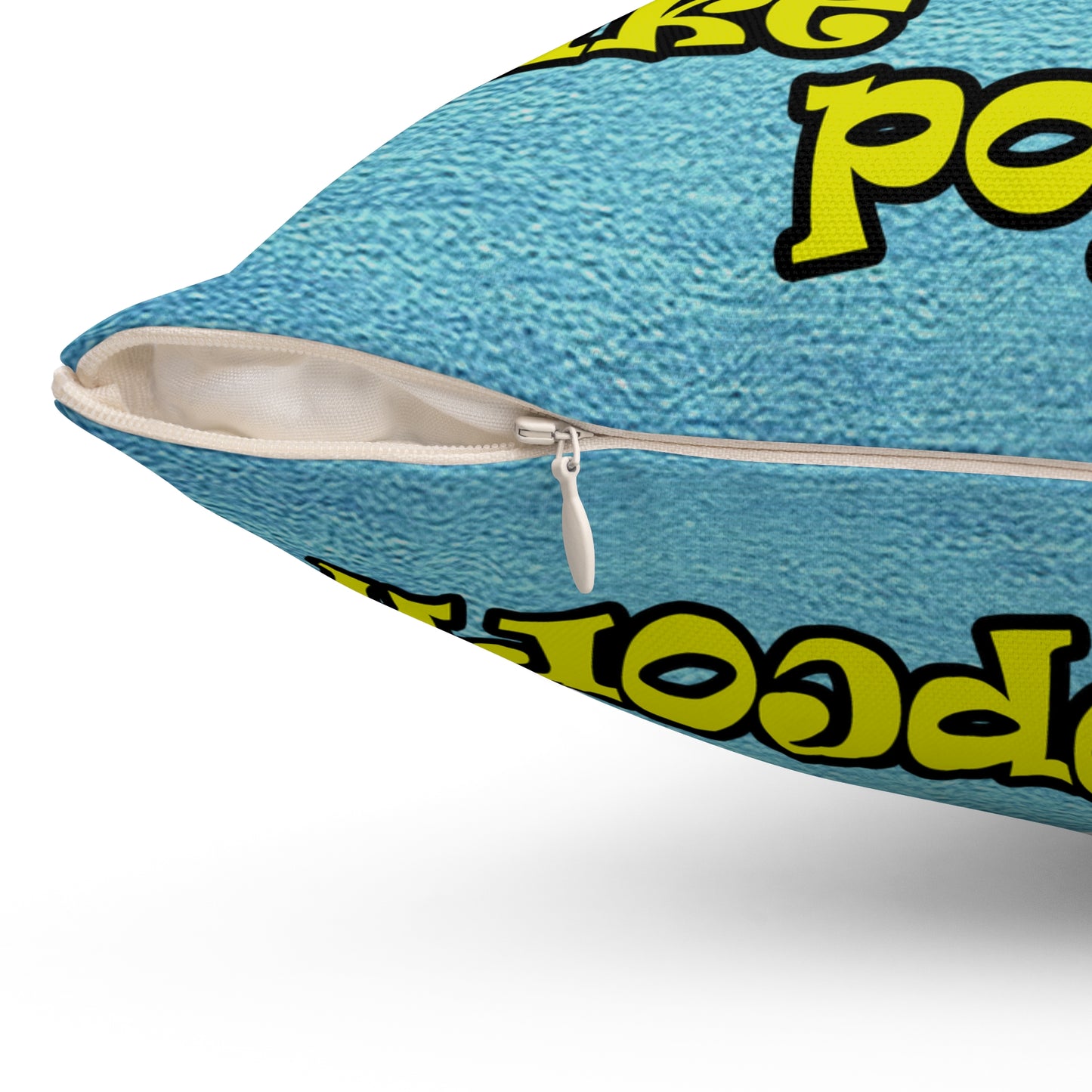 popping like popcorn - Spun Polyester Square Pillow - (faded dark blue)