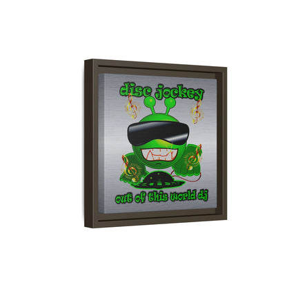 disc jockey - framed canvas art (brushed nickel)