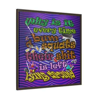 the bum's shit - framed canvas art (purple wave)