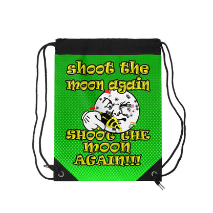 shoot the moon again - Drawstring Bag (logo green)