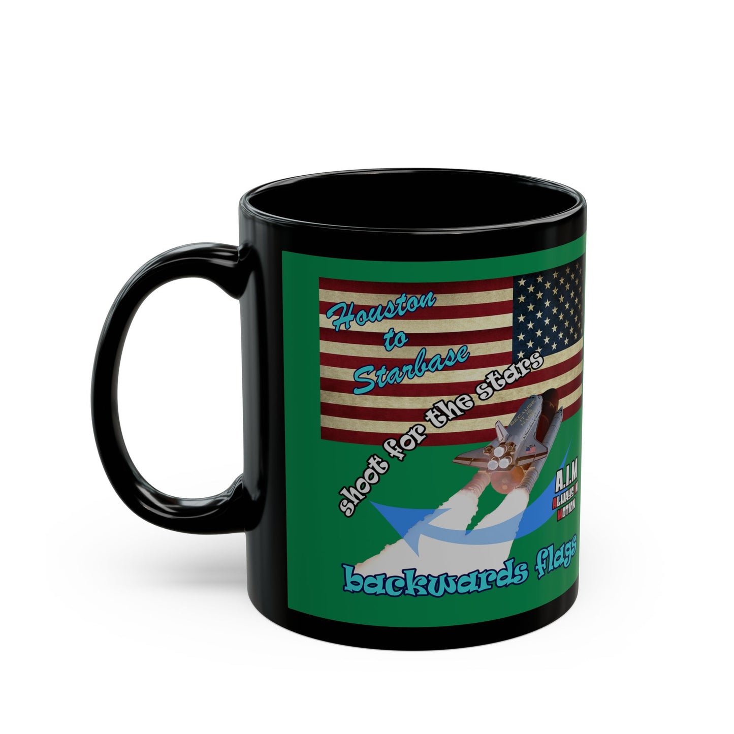 shoot for the stars - Black Mug (dark green)