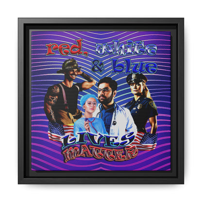 rw&b lives matter - framed canvas art (purple wave)