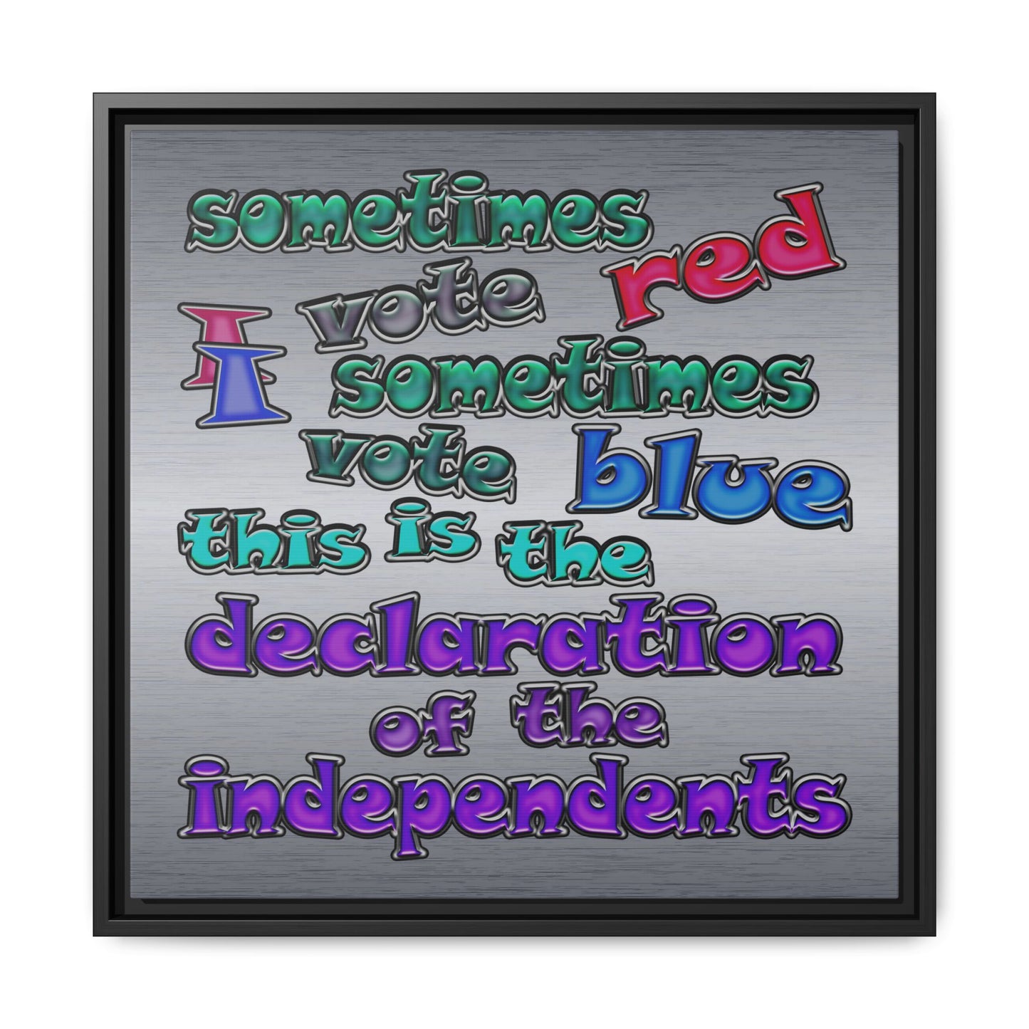 declaration of the independents - framed canvas art (brushed nickel)