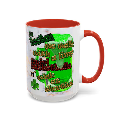 celtics logo - Accent Mug (white marble)