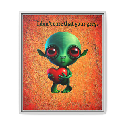 I don't care that your grey - framed canvas art (burnt orange)