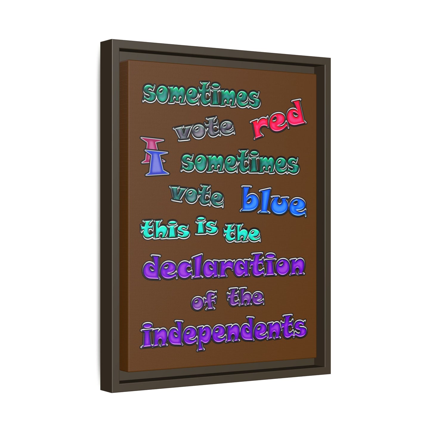 declaration of the independents - framed canvas art (brown)