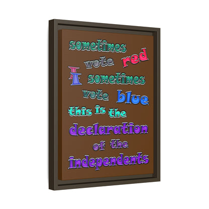 declaration of the independents - framed canvas art (brown)