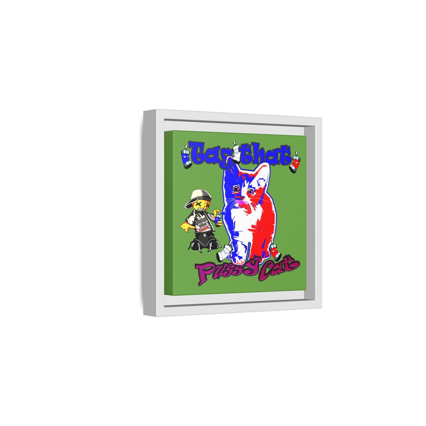 tag that - framed canvas art (green)