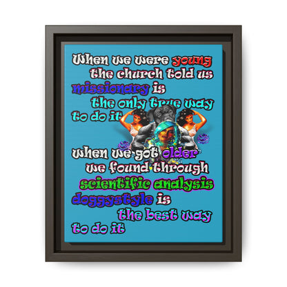 doggystyle - framed canvas art (turquoise)