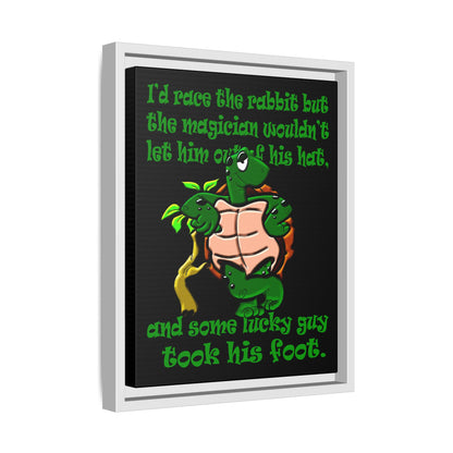 turtle race - framed canvas art (black)