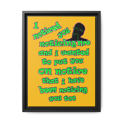 noticed you noticing - framed canvas art (yellow)