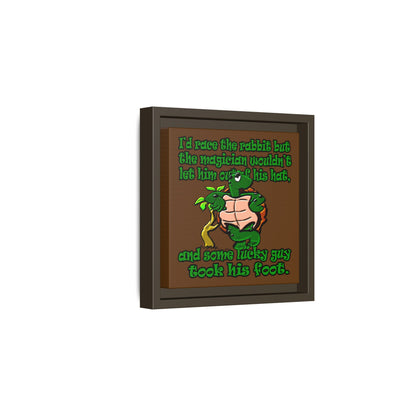 turtle race - framed canvas art (brown)
