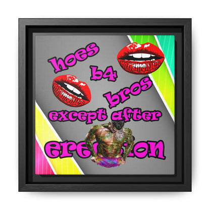 hoes b4 bros - framed canvas art (rainbow split)
