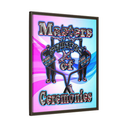 em cee squared - framed canvas art (light blue-pink wave)
