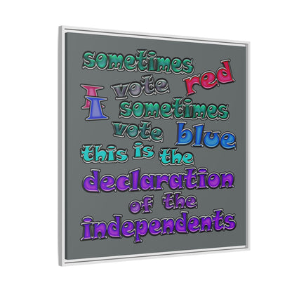 declaration of the independents - framed canvas art (dark grey)