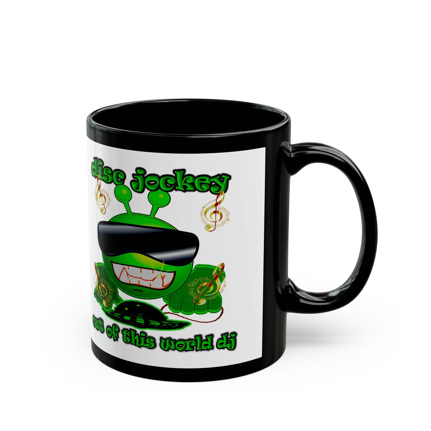 disc jockey - Black Mug (white)