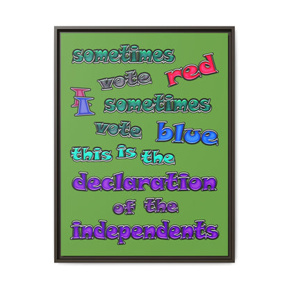 declaration of the independents - framed canvas art (green)