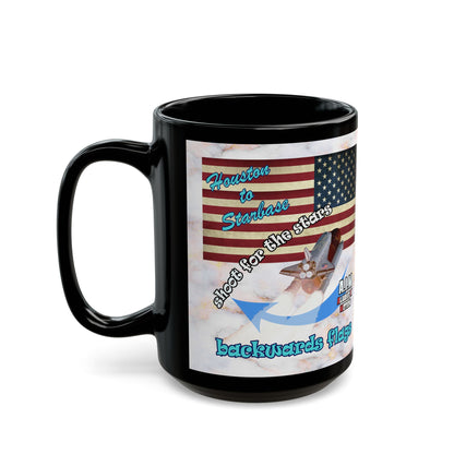 shoot for the stars - Black Mug (white marble)