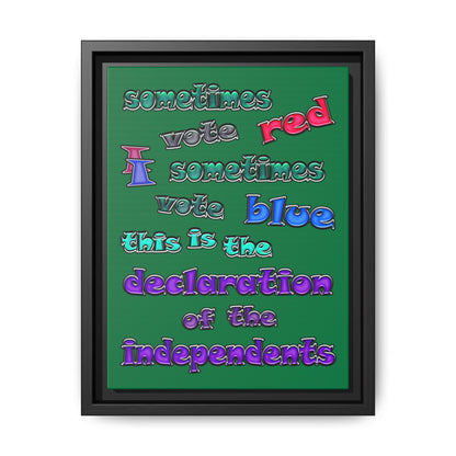 declaration of the independents - framed canvas art (dark green)