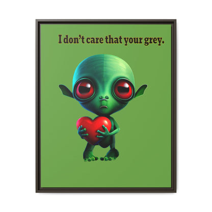 I don't care that your grey - framed canvas art (green)