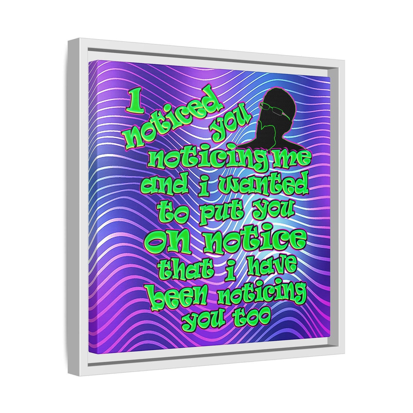 noticed you noticing - framed canvas art (purple wave)