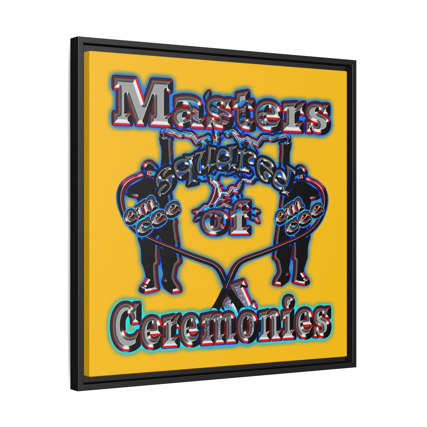 em cee squared - framed canvas art (yellow)