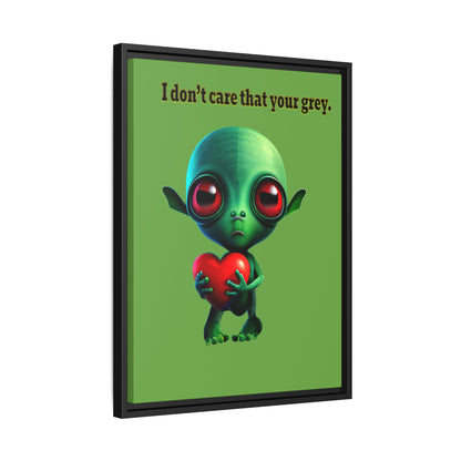 I don't care that your grey - framed canvas art (green)