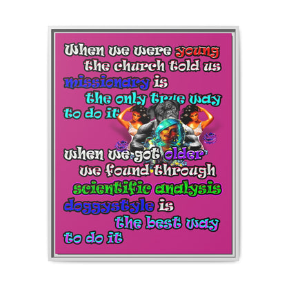 doggystyle - framed canvas art (pink)