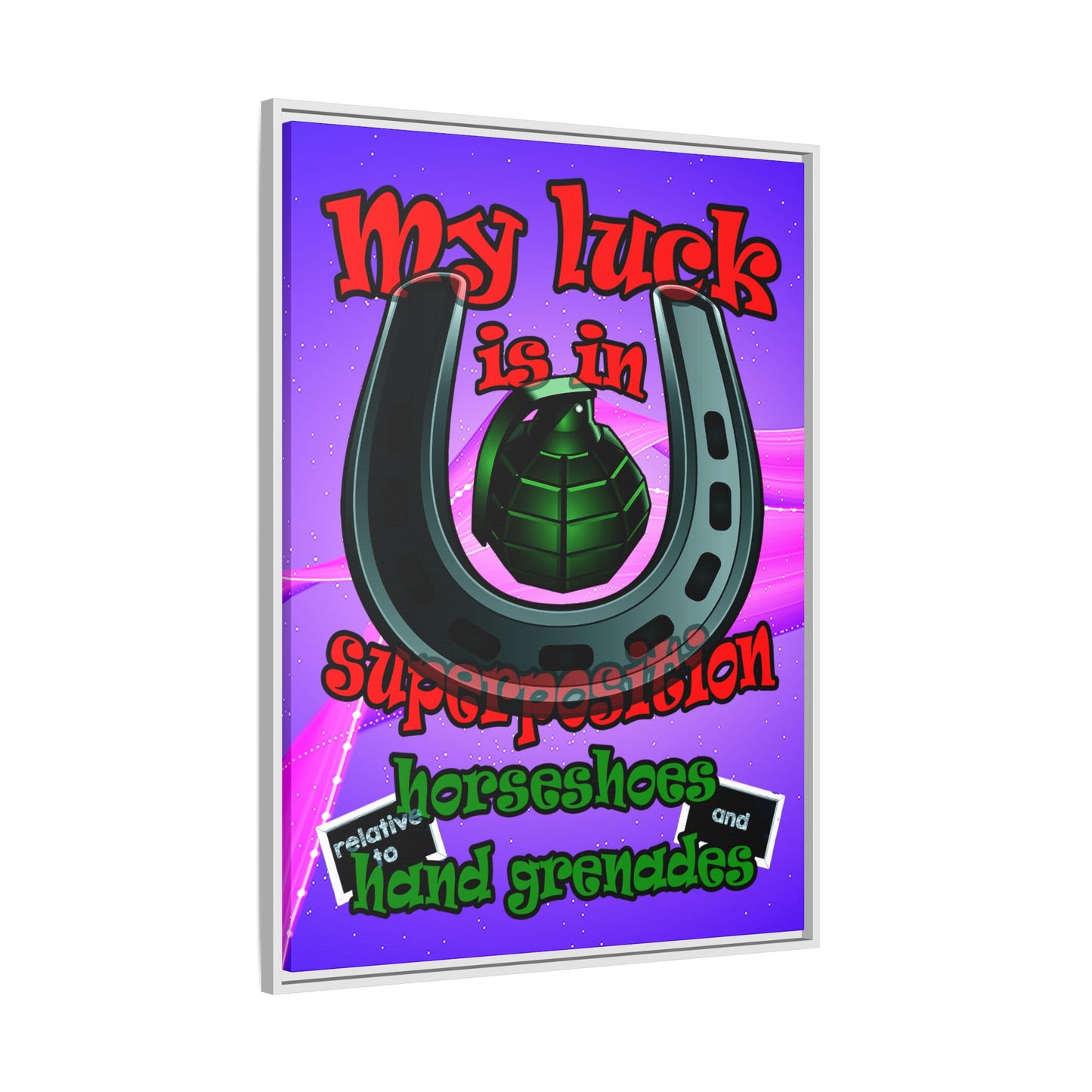 my luck - framed canvas art (purple-pink wave)