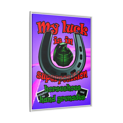 my luck - framed canvas art (purple-pink wave)