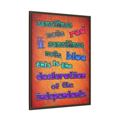 declaration of the independents - framed canvas art (burnt orange)