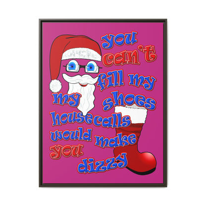 santa's shoes - framed canvas art (pink)