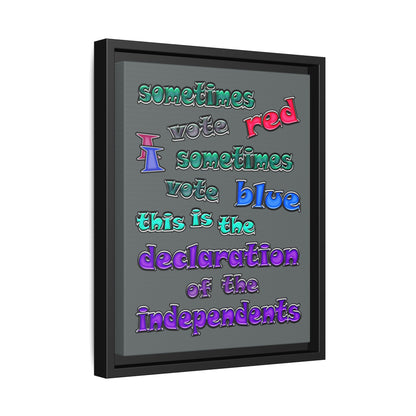 declaration of the independents - framed canvas art (dark grey)