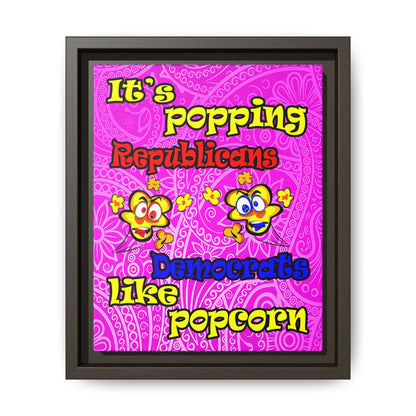 popping like popcorn - framed canvas art (pink swirl)