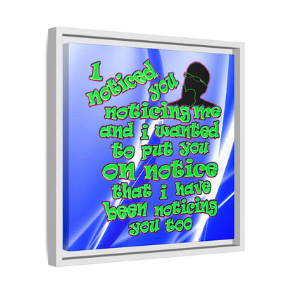 noticed you noticing - framed canvas art (blue-white wave)