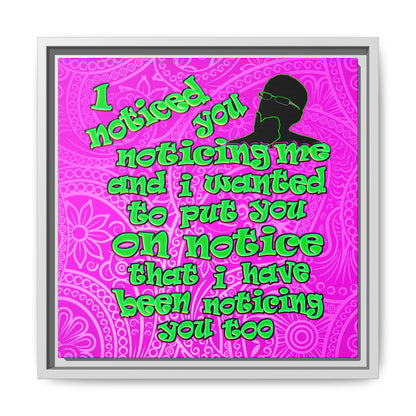 noticed you noticing - framed canvas art (pink swirl)