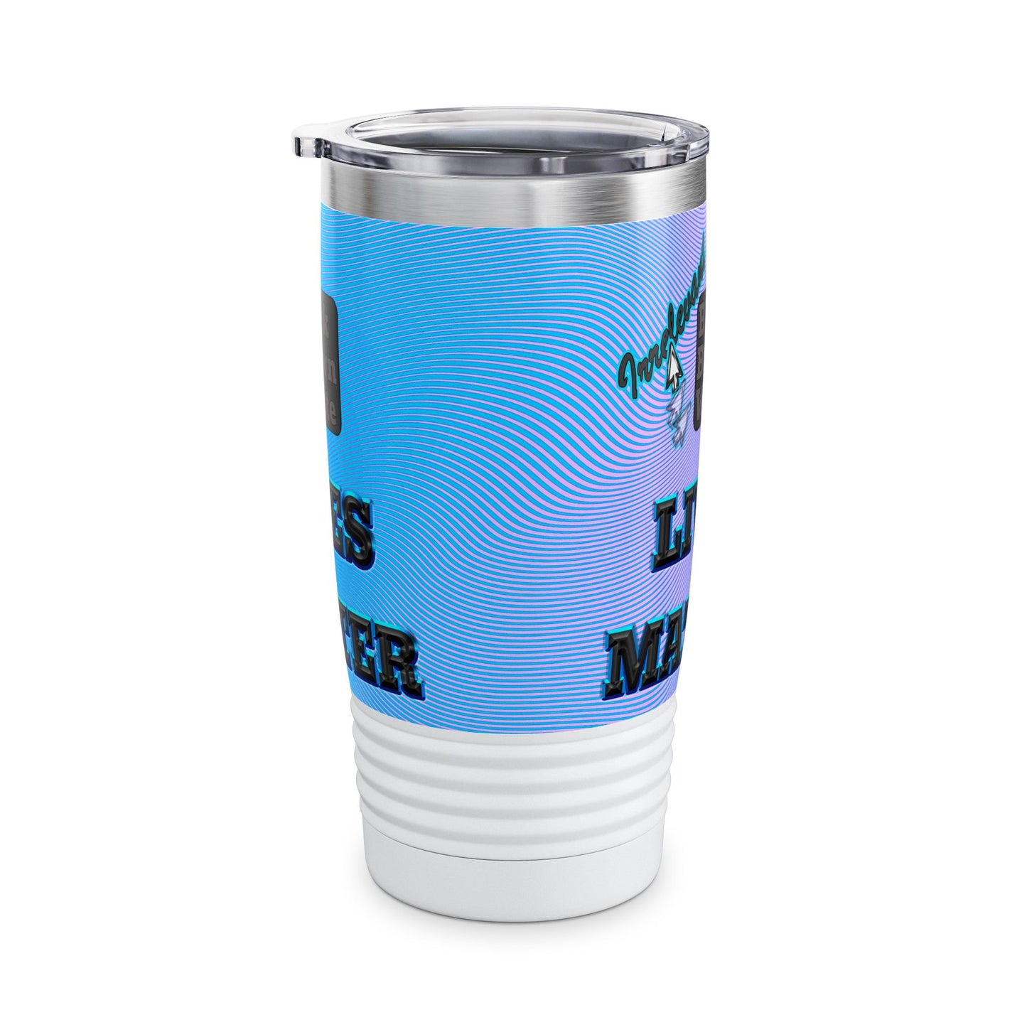 irrelevant - Ringneck Tumbler, 20oz (light blue-purple wave)